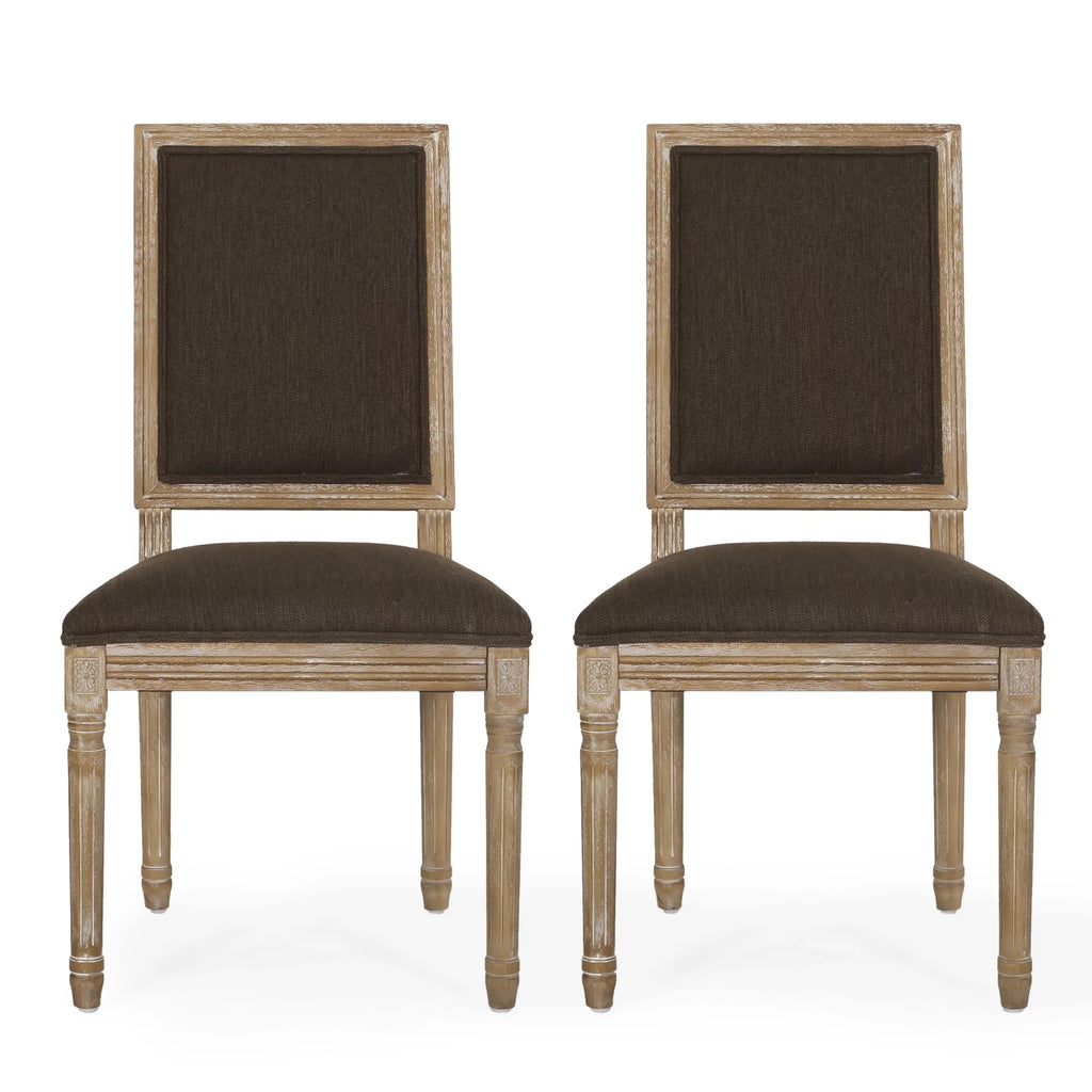 Upholstered Wood Dining Chair Set of 2 Brown U603893