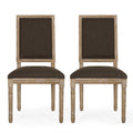 Upholstered Wood Dining Chair Set of 2 Brown U603893
