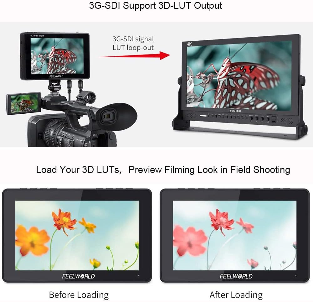 7 Inch 2200nits Touch Screen HDR Camera Field Monitor with F970 External Power and Install Kit R29122
