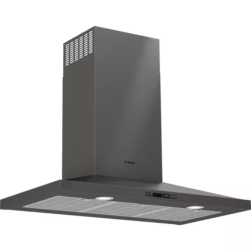 36 in. 600 CFM Convertible Wall Mount Range Hood with Light in Black Stainless Steel W479042