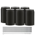 Stainless Steel 16 oz Tumblers with 6 Straws & Brush V217