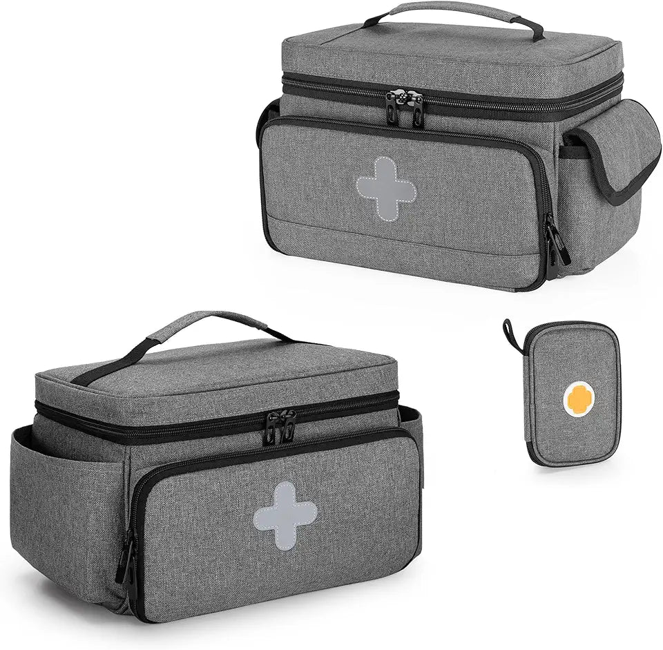 Lockable Medicine Storage Bag with Zippered Pouches I7985