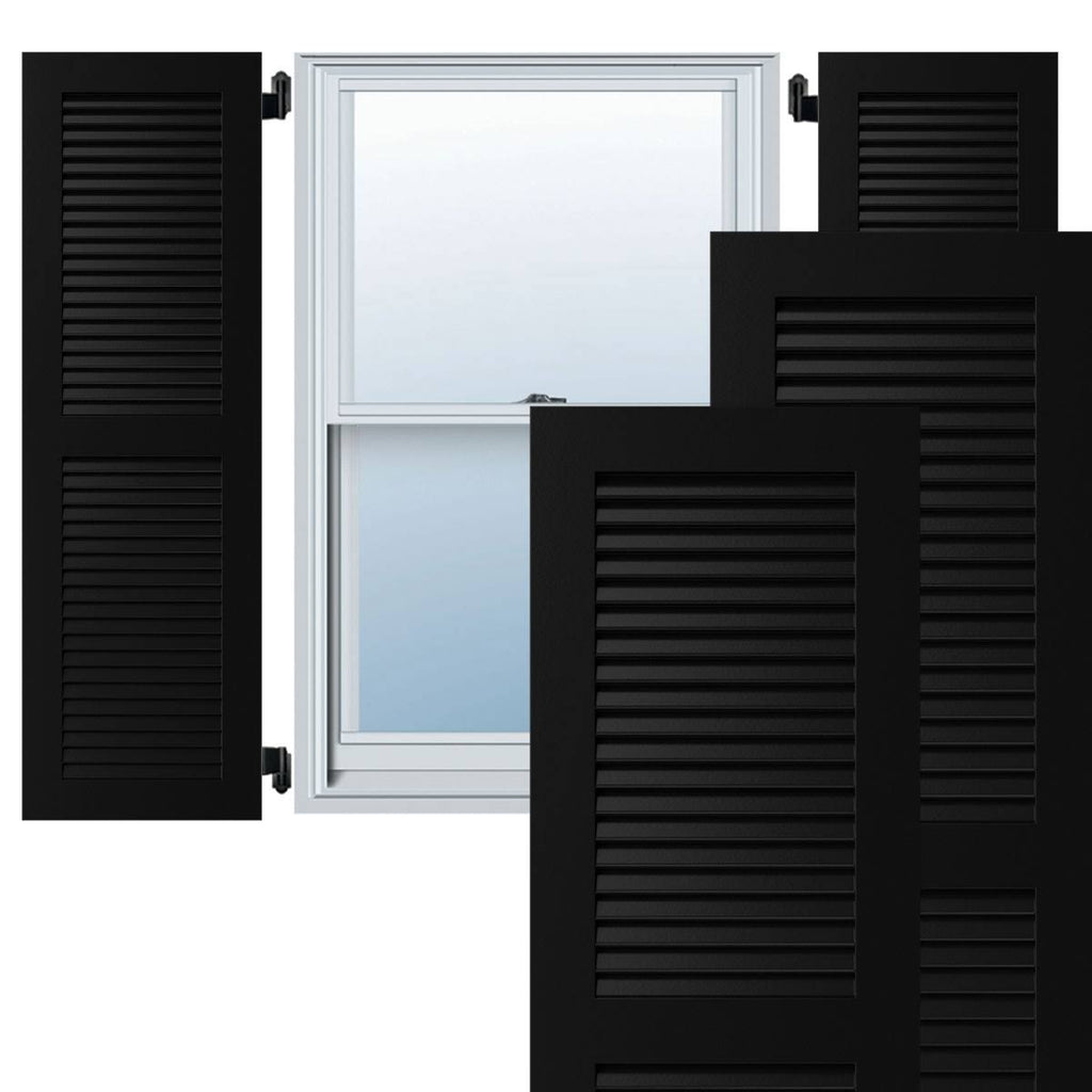 Black Exterior Composite Louvered Shutters Per Pair I766