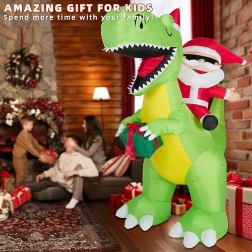 8FT Inflatable Witch Decorations with Built-in LED Lights V44367