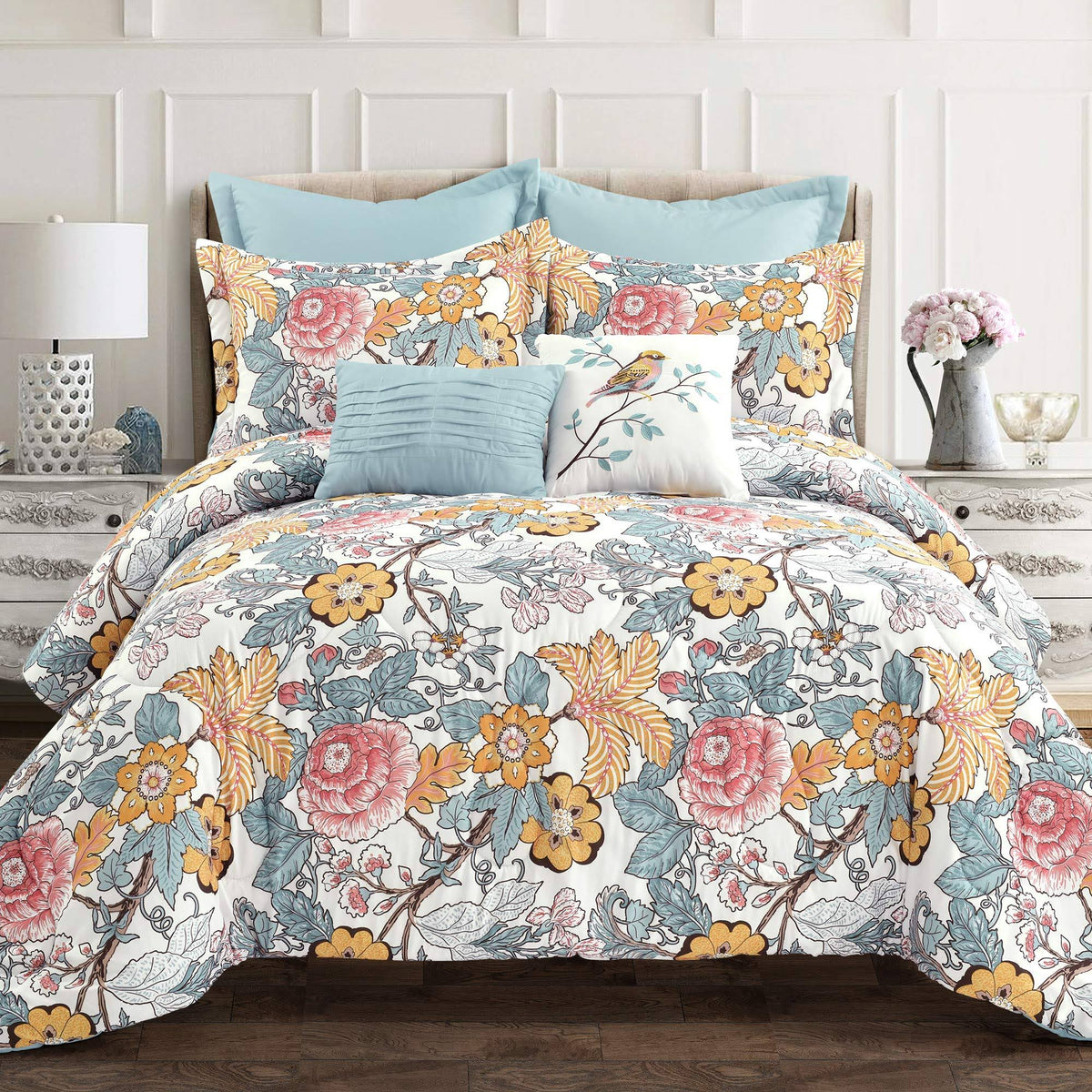 Blue & Yellow Comforter Set Full/Queen L4241