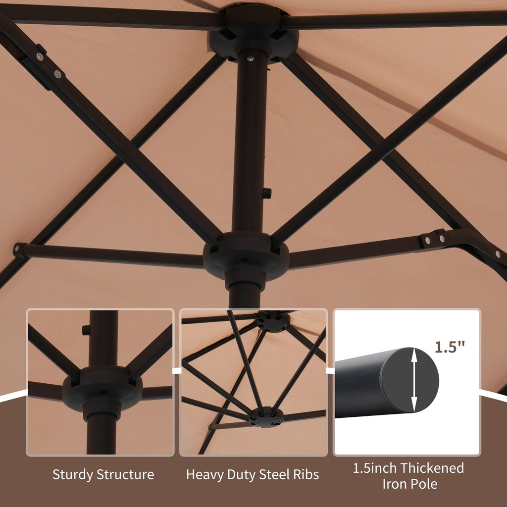 13 FT Patio Umbrella with Easy Crank, Dark Blue H58786