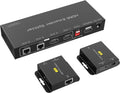 HDMI Extender Splitter 1x2 165ft/50m 1 in 2 Out Over Cat5e/Cat6/7 with 2 Loop-Out Local Display Repeater Balun Ethernet Sender Transmitter Receiver Support 1080P@60HZ 3D EDID POC H9754