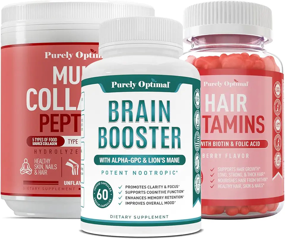 Multi Collagen Powder + Brain Supplement + Hair Vitamins Supplement X935