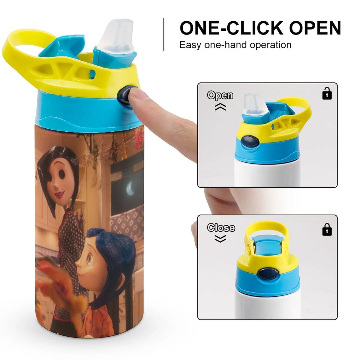 Insulated Water Bottle With Straw Stainless Steel Cup Leak-Proof Y292562