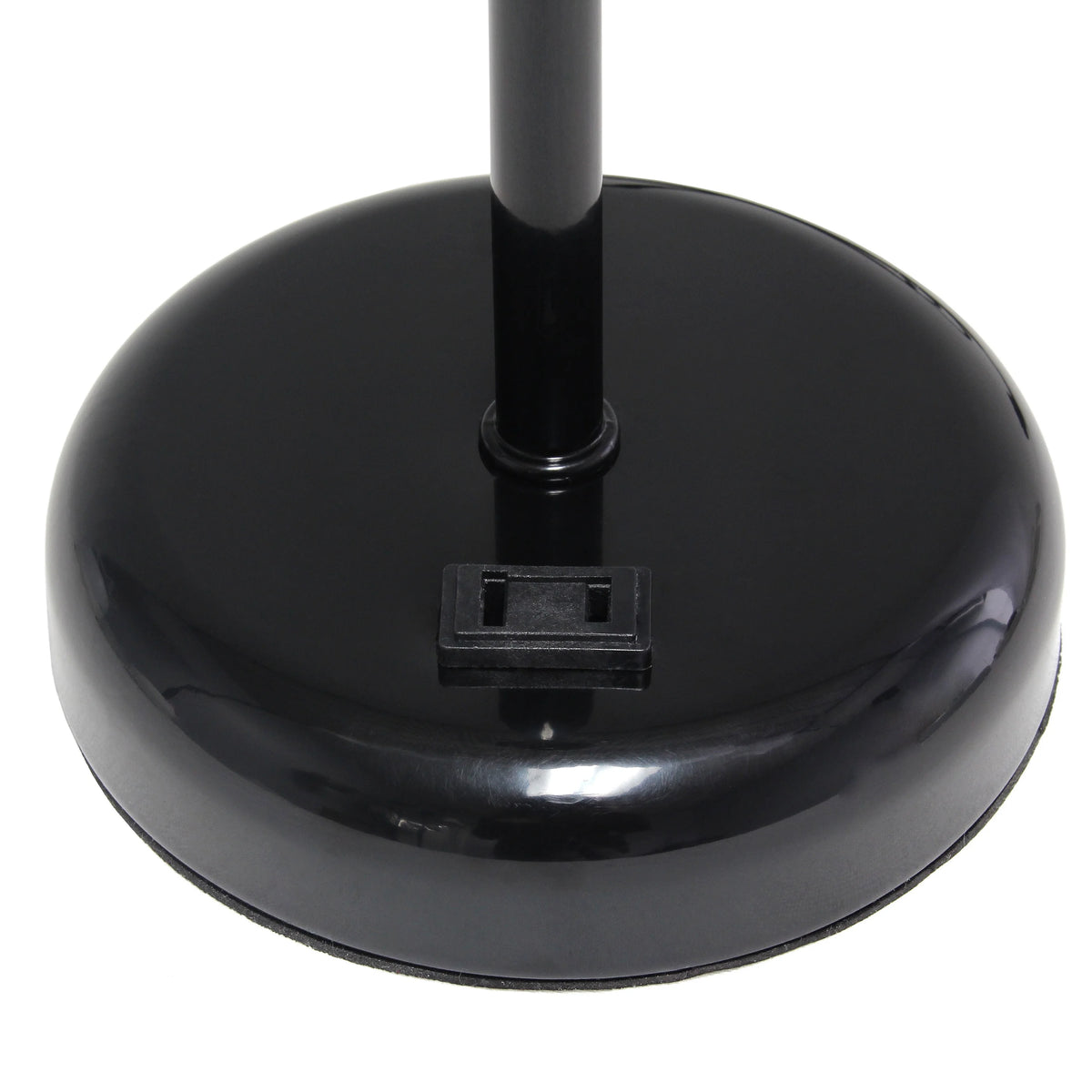 Black Stick Lamp with Outlet and Fabric Shade Two Pack Set C750