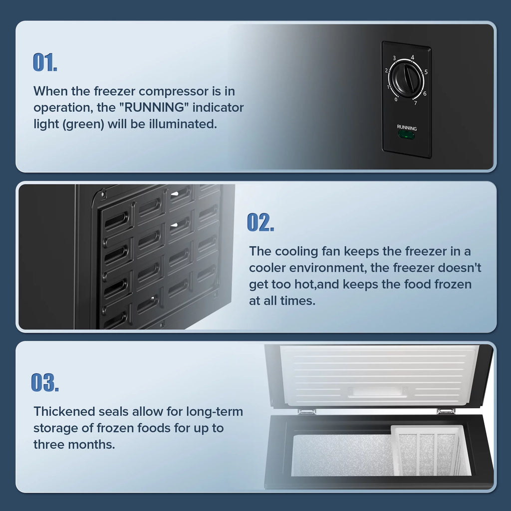 2.7 Cubic Feet White Compact Chest Freezer J573