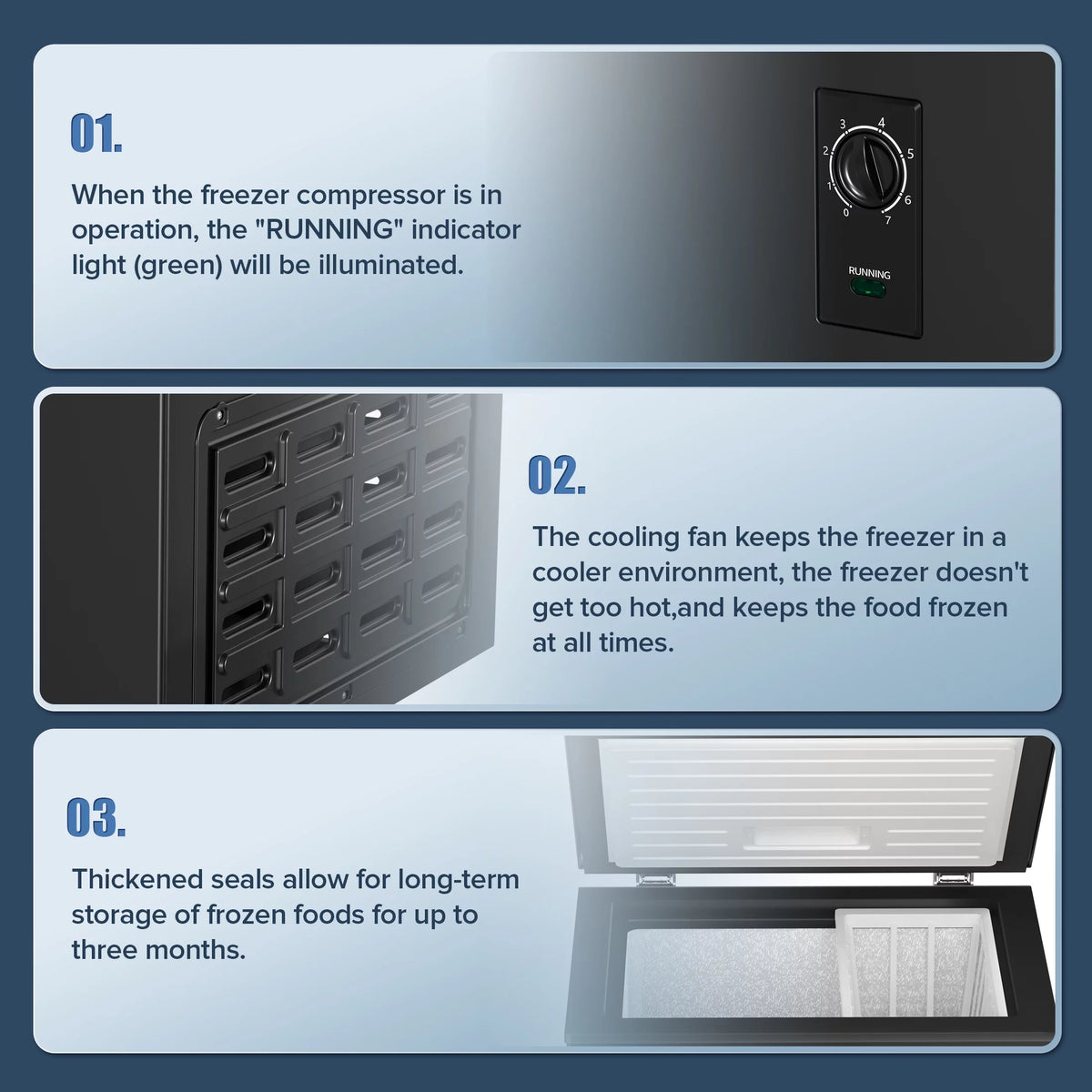 2.7 Cubic Feet White Compact Chest Freezer J573