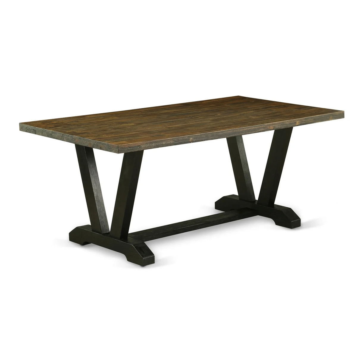 40X72 In Dining Table With Black Leg And Jacobean Top Finish I112