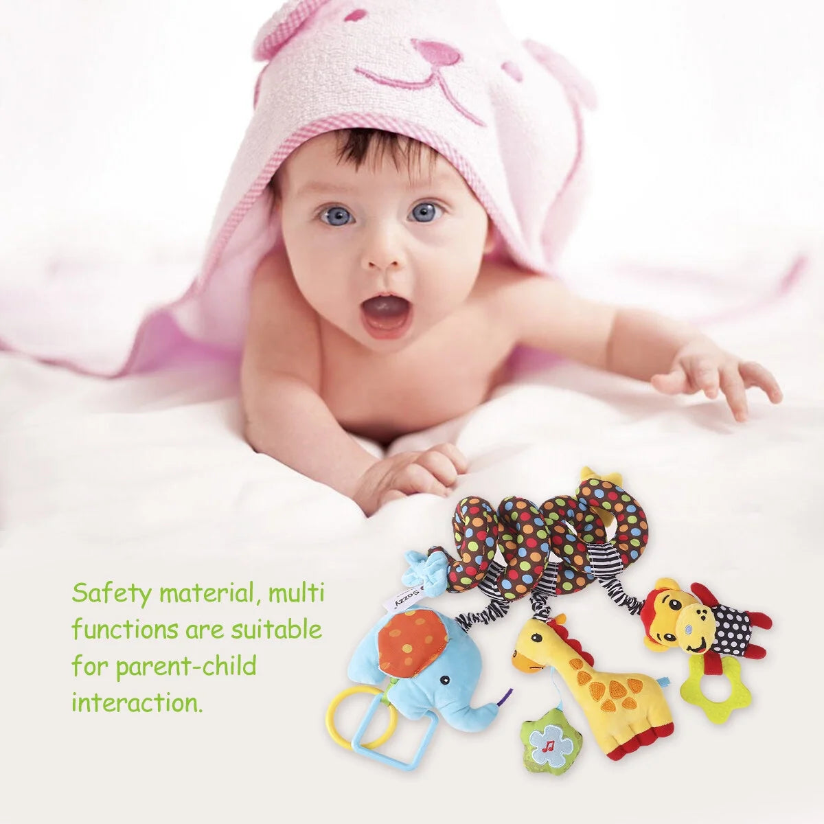 Infant Baby Activity Spiral Bed & Stroller Toy Plush Toy V470405