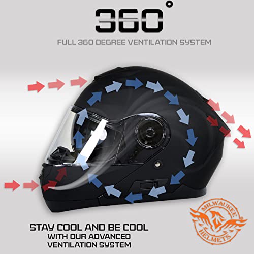 Flat Black Modular Motorcycle Helmet B7533