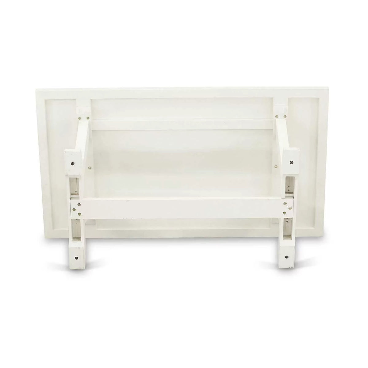 Kitchen Table with Linen White Top and Wooden Legs Y396983