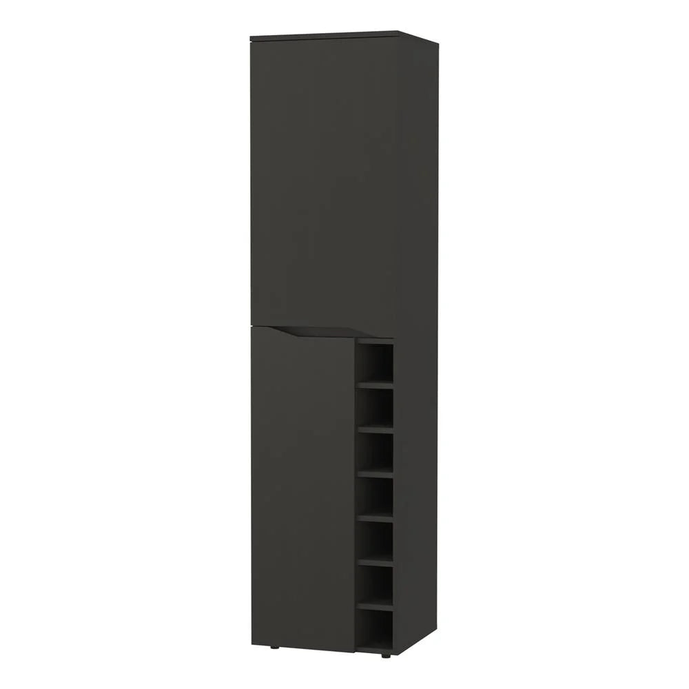Tall Black Wengue Engineered Wood Bar Cabinet J94077