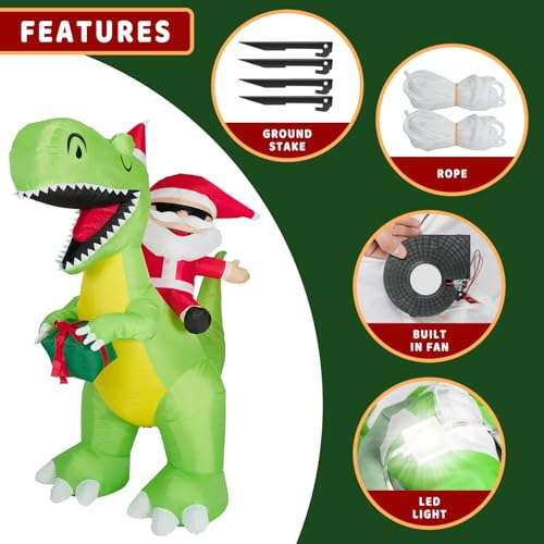 8FT Inflatable Witch Decorations with Built-in LED Lights V44367