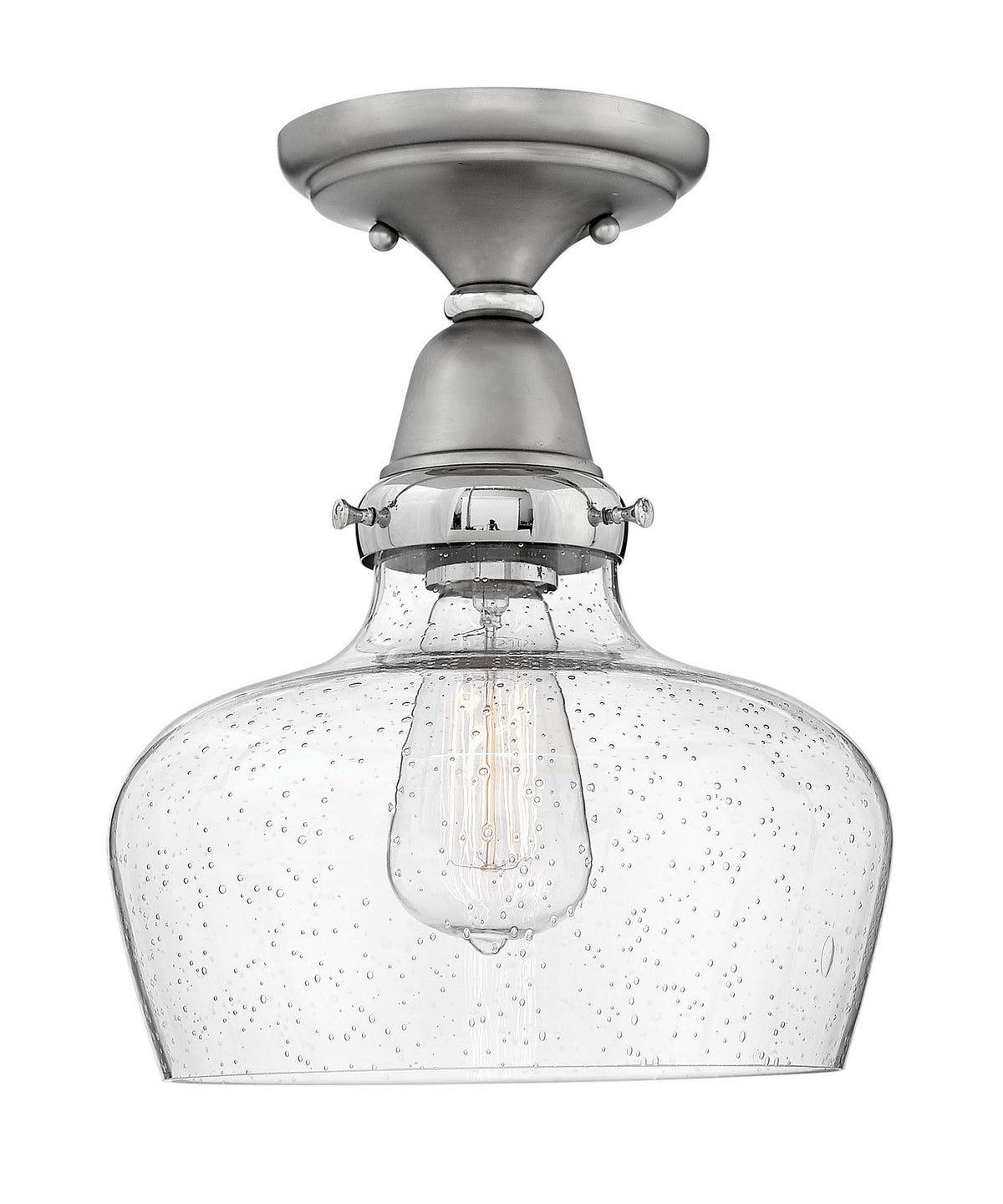 English Nickel Flush Mount Ceiling Light F590593