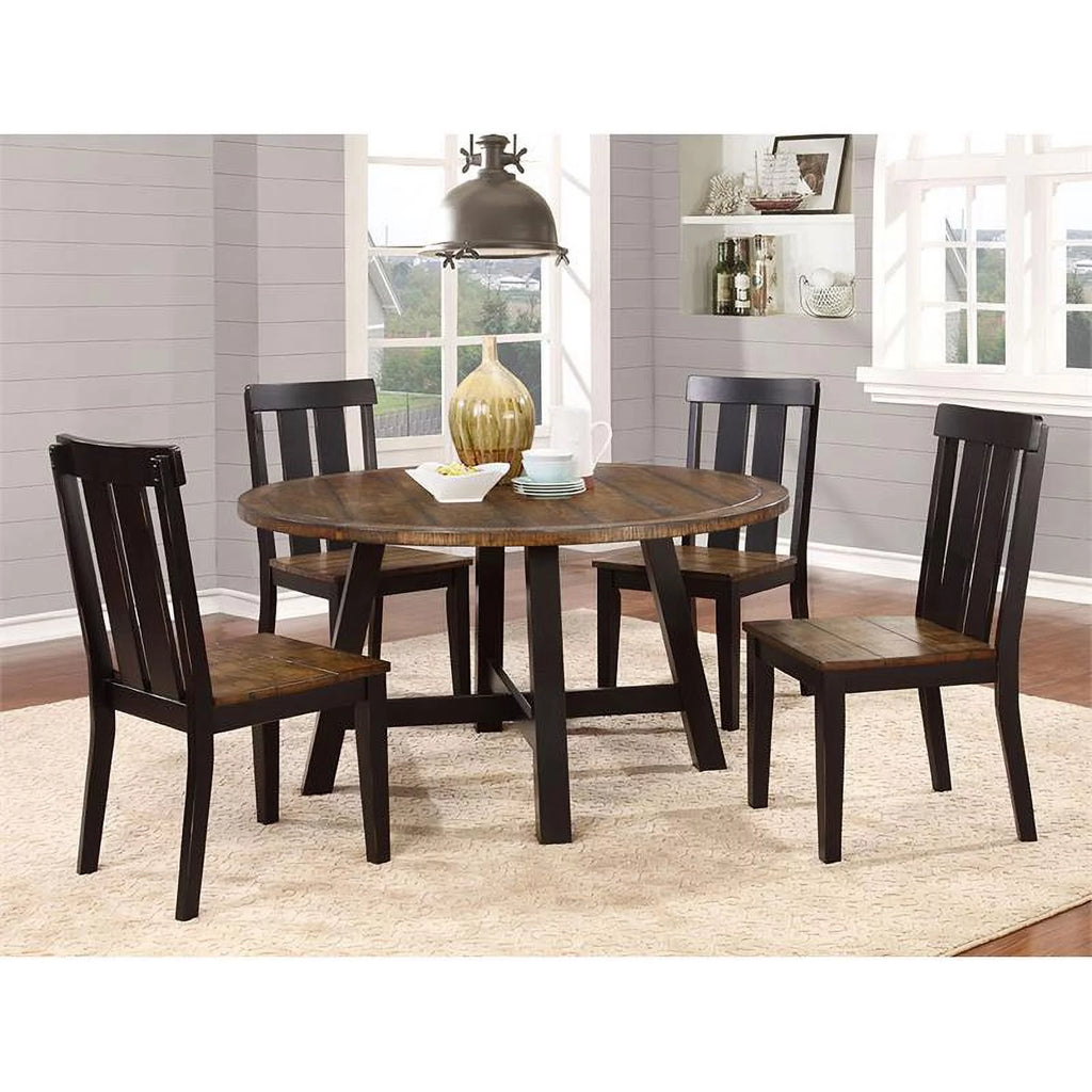 Black Wood Dining Chair Set of 2 E5354