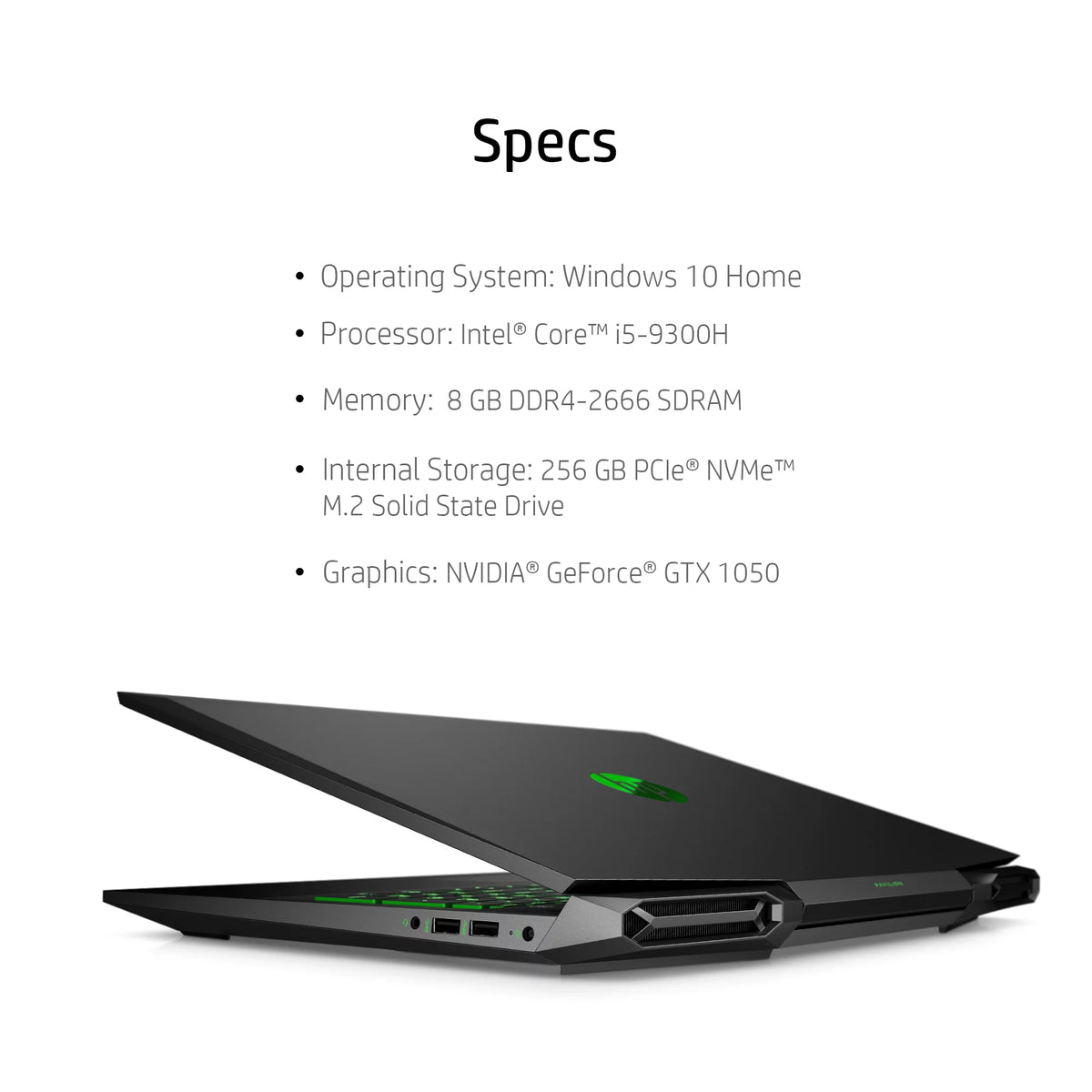 15.6" FHD Gaming Laptop, Intel Core i5, 8GB RAM, 256GB SSD, Shadow Black N63603
