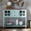 Antique Navy Wood Glass Sideboard Console Table E53986