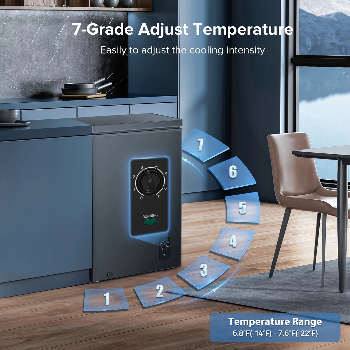 2.7 Cubic Feet White Compact Chest Freezer J573