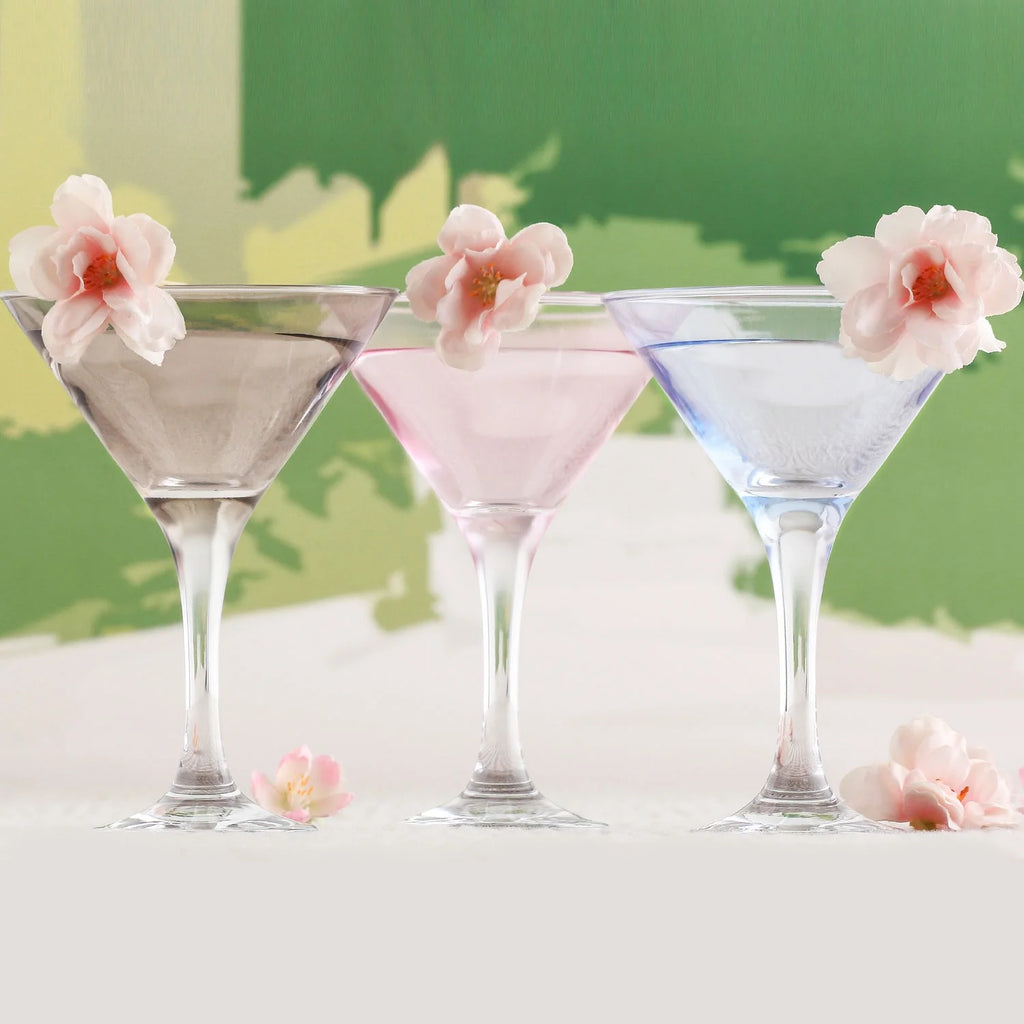 6 oz Multi Colored Martini Glasses Set of 6 X670