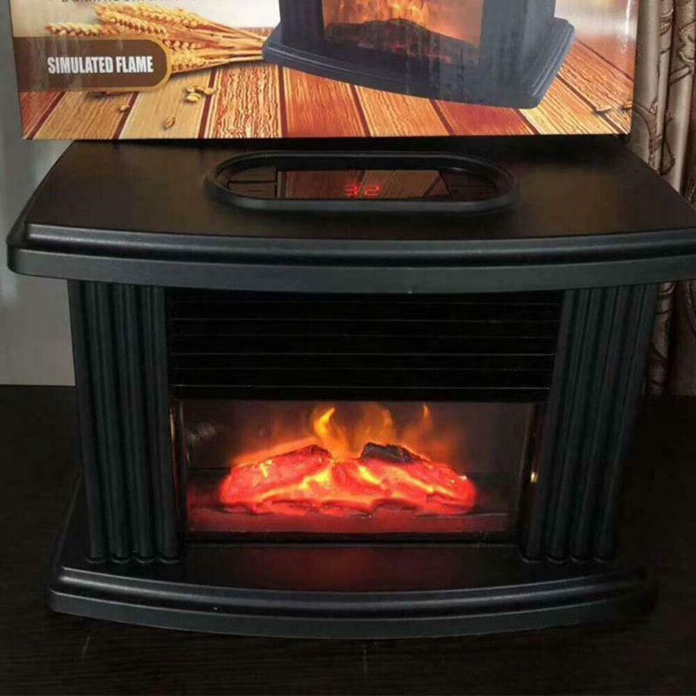 3D Electric Fireplace, 1000W Small Air Heater R435951