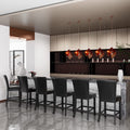 Black Faux Leather Bar Stools Set of 2 Z852821
