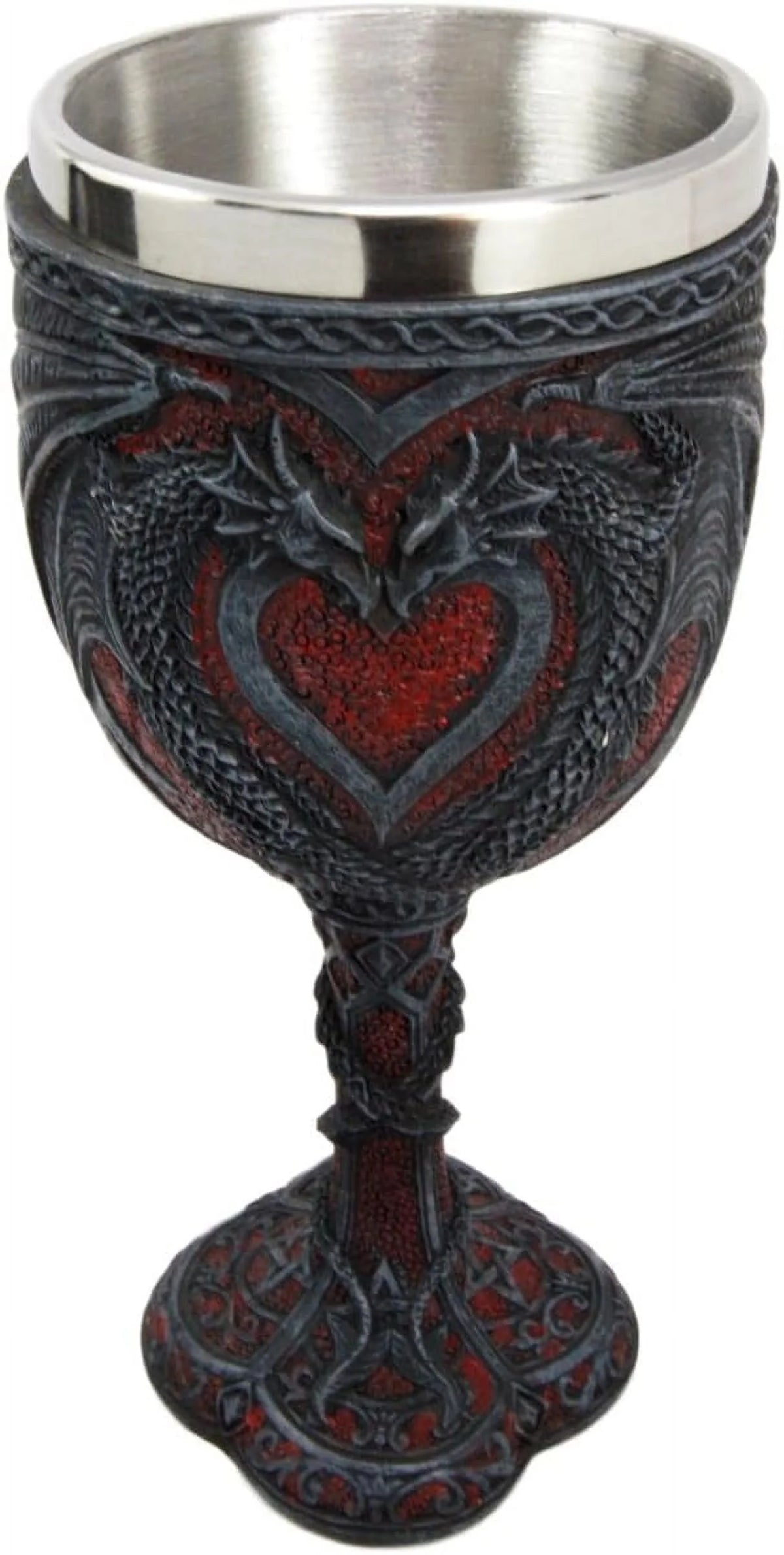 Dual Dragon Heart Wine Goblet Chalice K74832