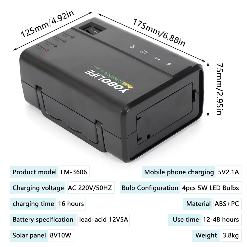 Portable Power Station Kit with 4 Bulbs B8777