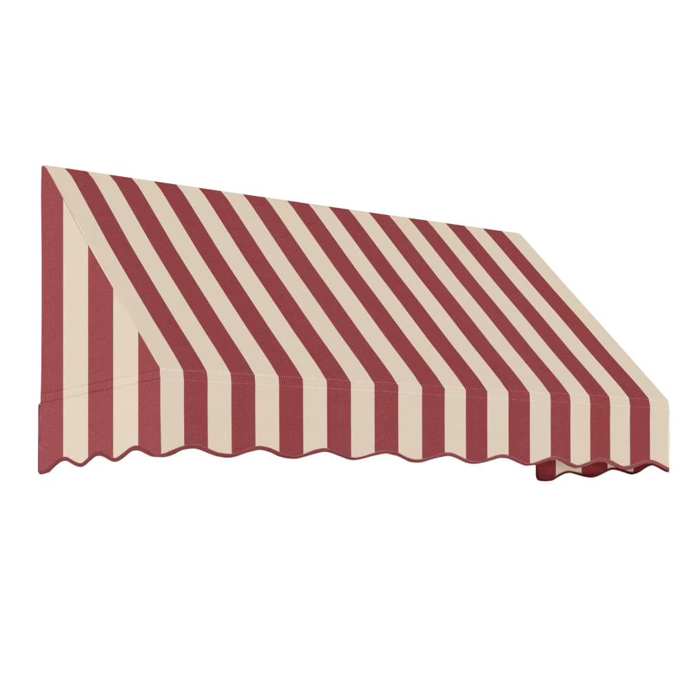 Burgundy/Tan Stripe Acrylic Fixed Awning Q3412