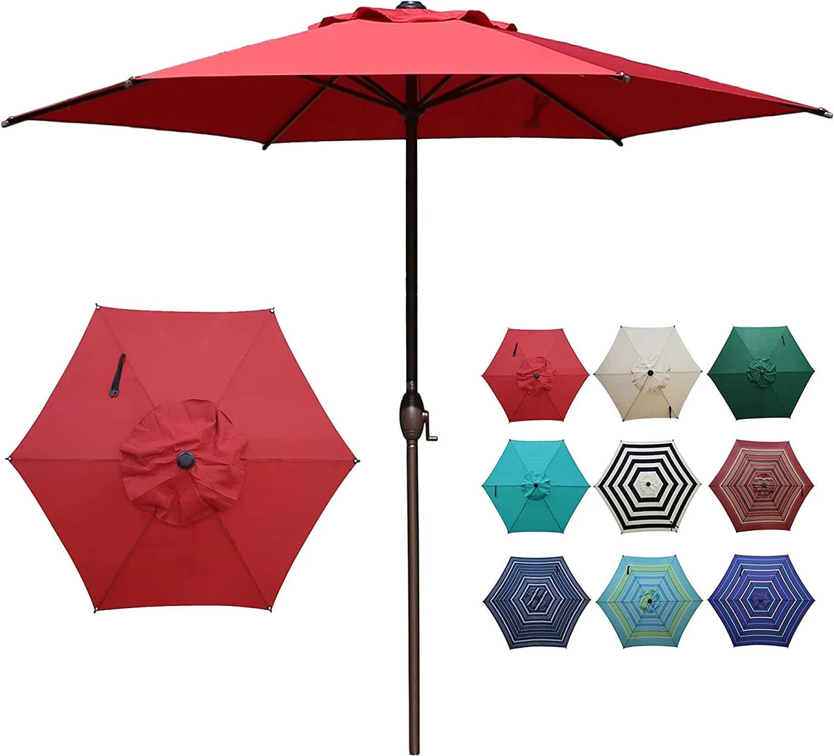 7.5ft Round Outdoor Market Umbrella with Push Button Tilt N31605