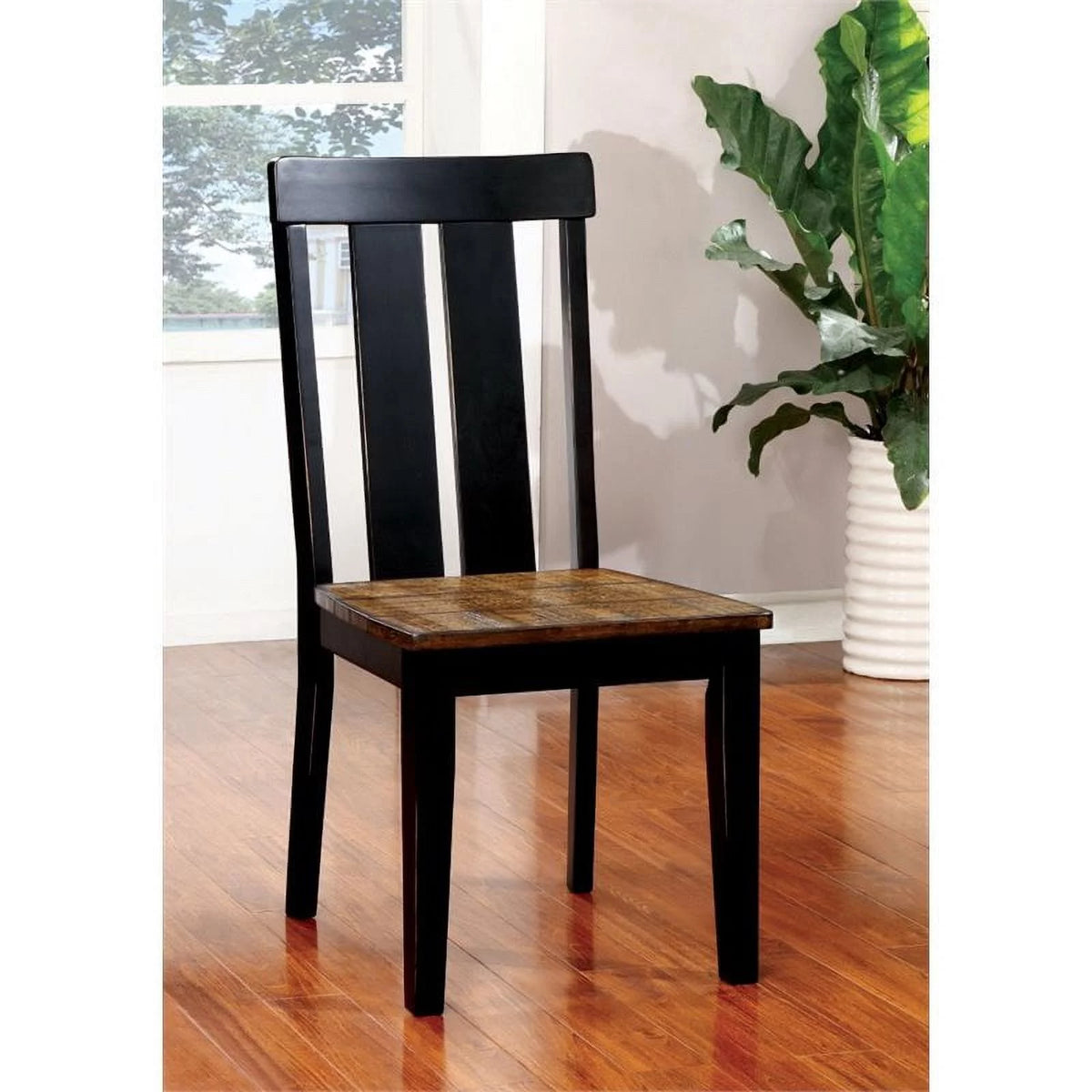 Black Wood Dining Chair Set of 2 E5354