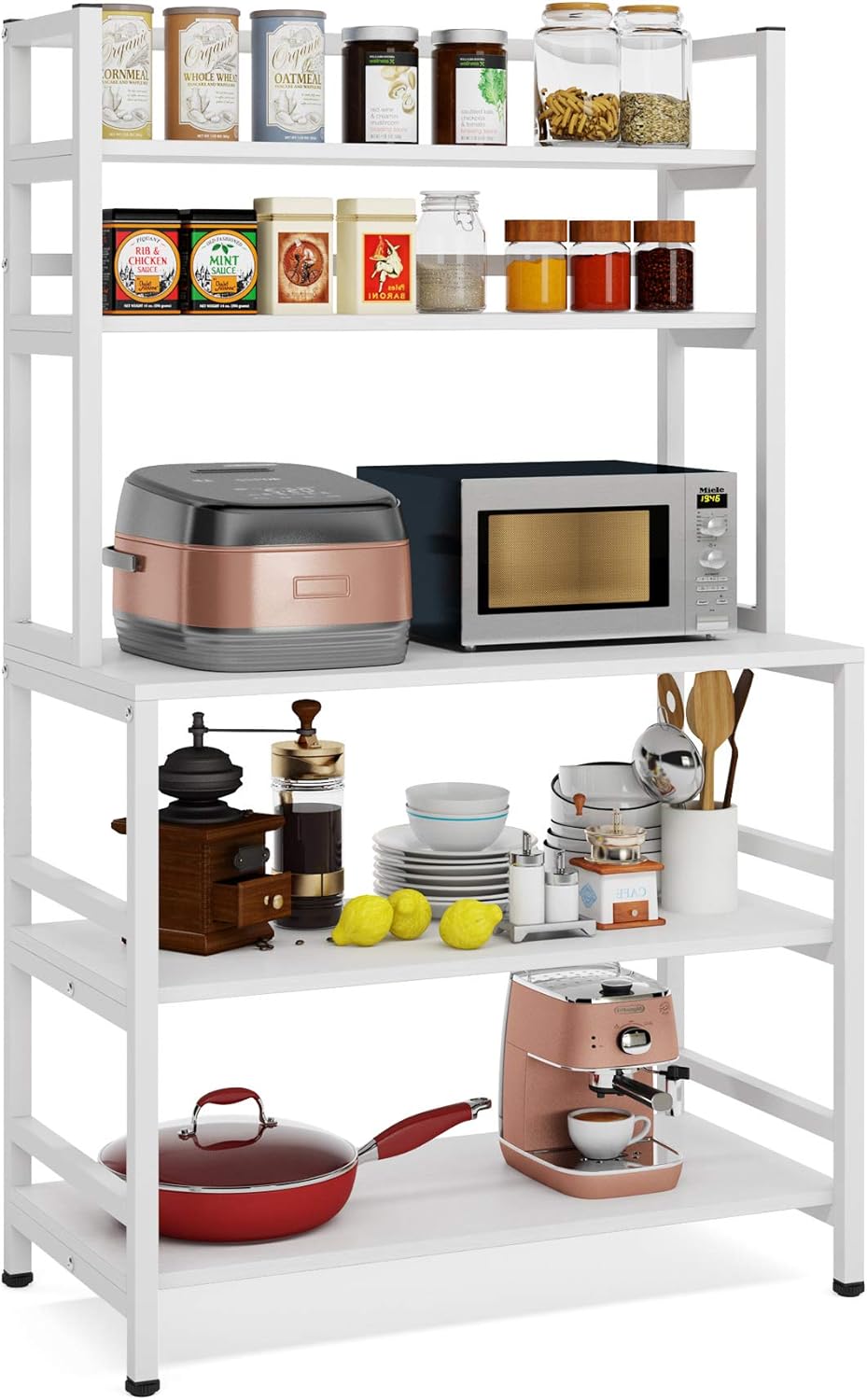 5-Tier Rustic Brown Kitchen Bakers Rack C526