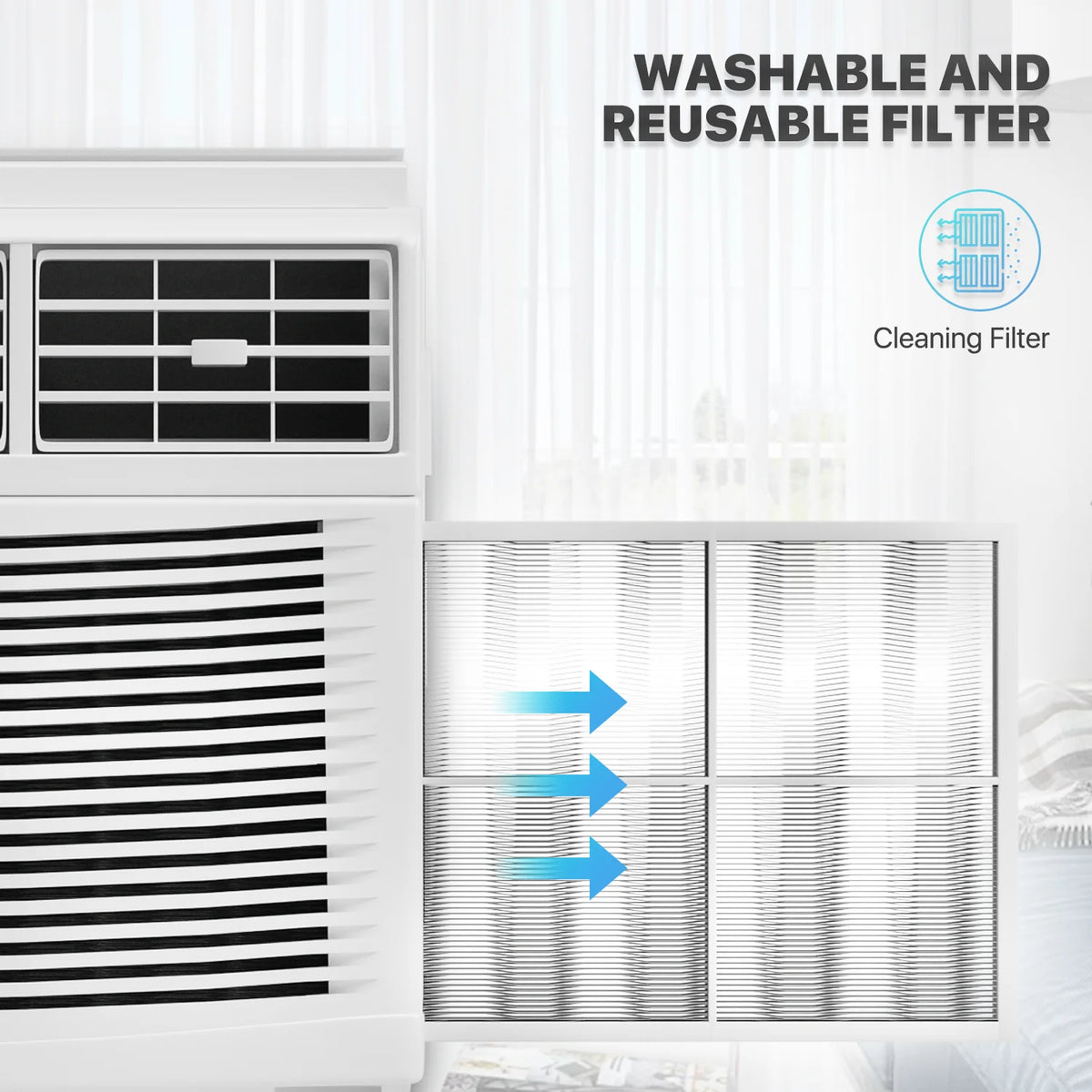 5,000 BTU Mechanical Window Air Conditioner with Multi-Speed Fan, White V581663