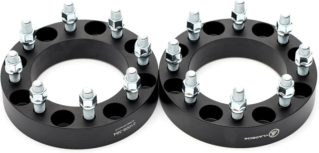 Black Forged 8x170 to 8x6.5 Wheel Adapters 1.5 Inch with 14x1.5 Studs Pack of 2 M77066