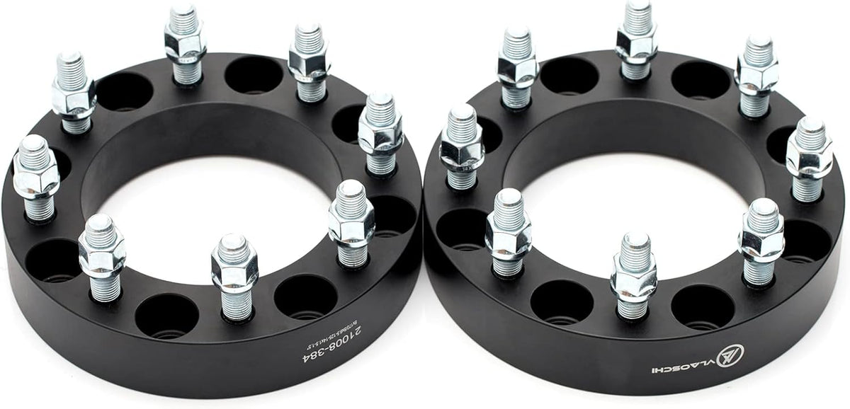 Black Forged 8x170 to 8x6.5 Wheel Adapters 1.5 Inch with 14x1.5 Studs Pack of 2 M77066