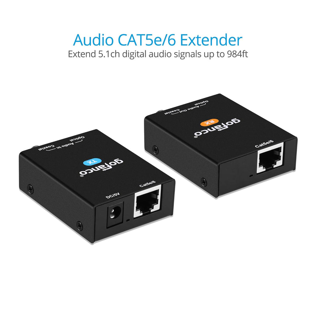 Coaxial Optical Toslink Digital Audio Extender Over CAT5e CAT6 Ethernet Balun V170