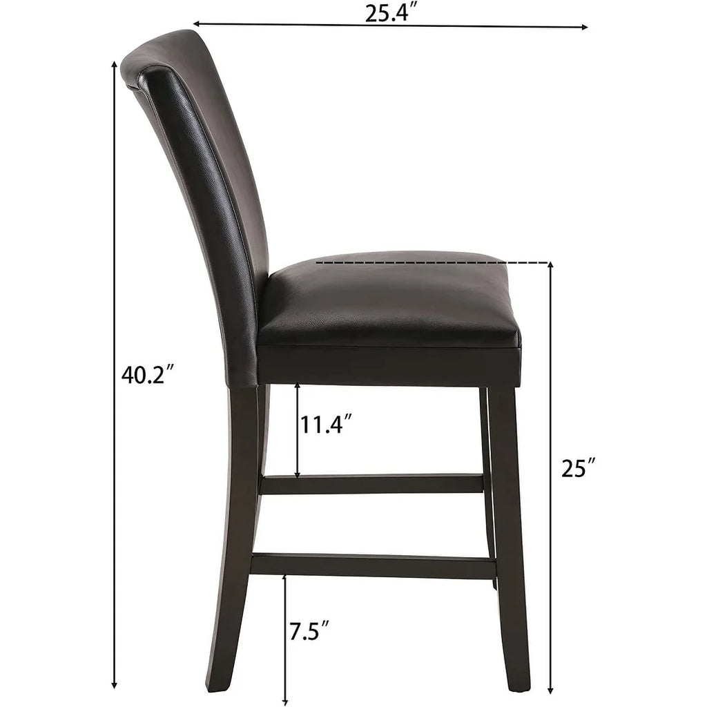 Black Faux Leather Bar Stools Set of 2 Z852821