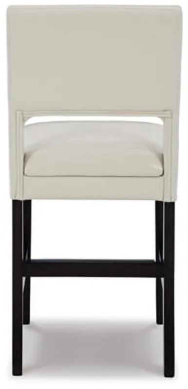 Ivory/Brown Upholstered Barstool Q307