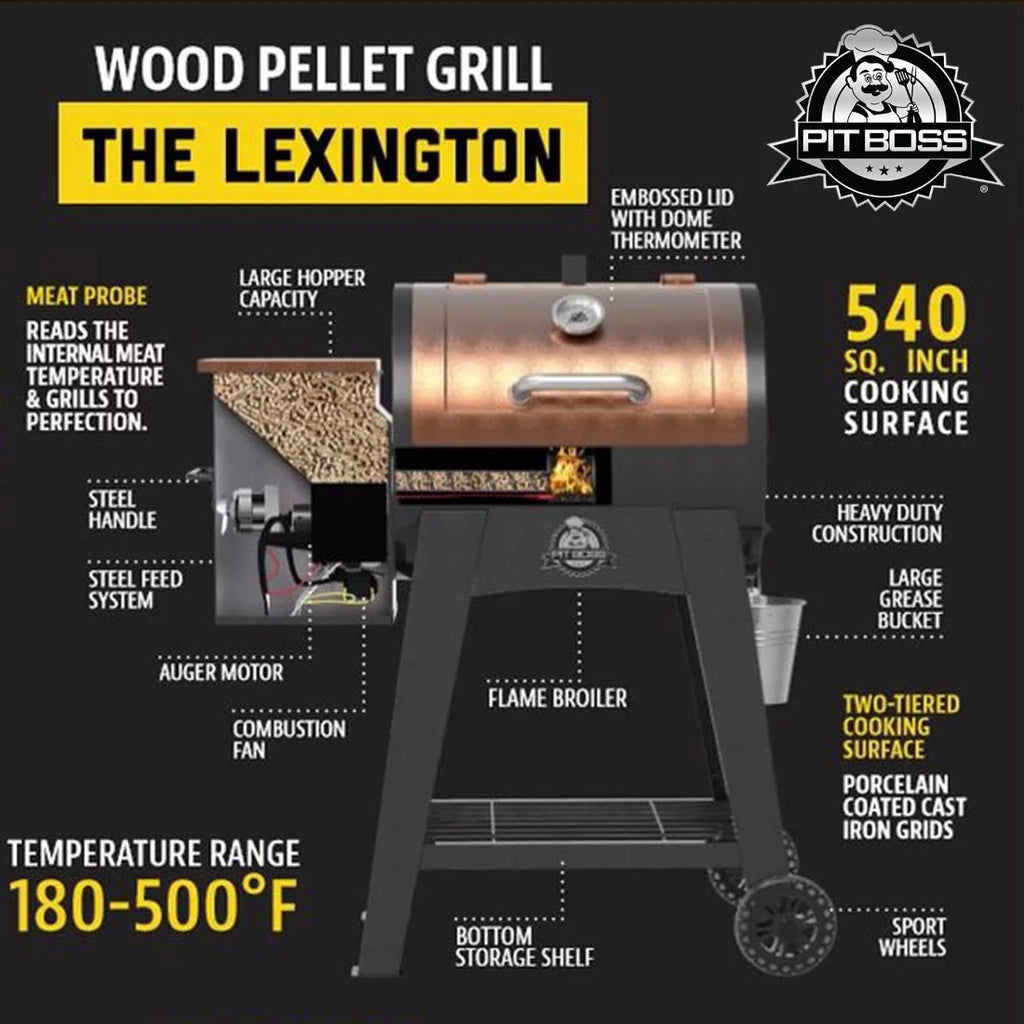 Wood Pellet Grill With Flame Broiler and Meat Probe A37075