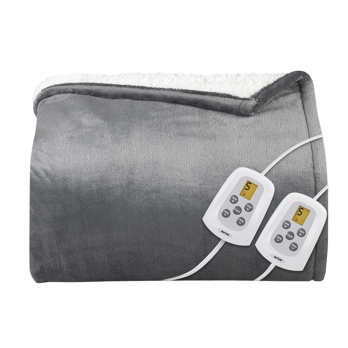Queen Size Electric Heated Blanket Grey U4507