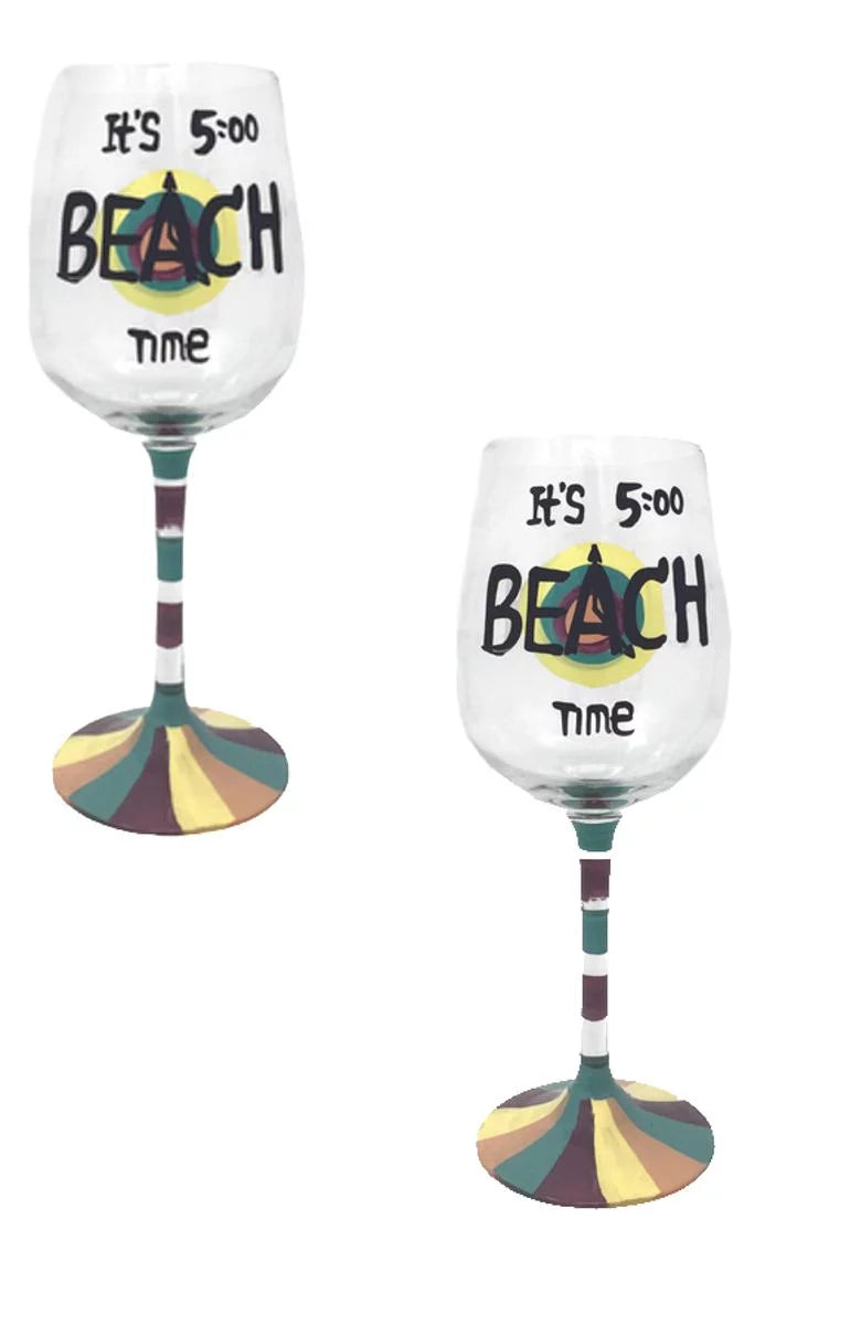 Hand Painted Wine Glass Set G8329