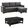 2-Piece Set with Reversible Sleeper Sofa and Coffee Table in Gray J811