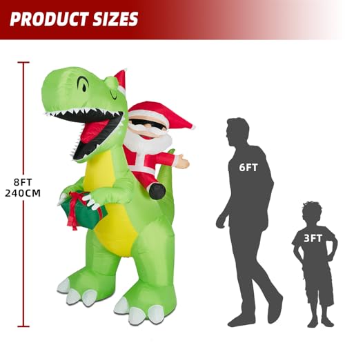 8FT Inflatable Witch Decorations with Built-in LED Lights V44367