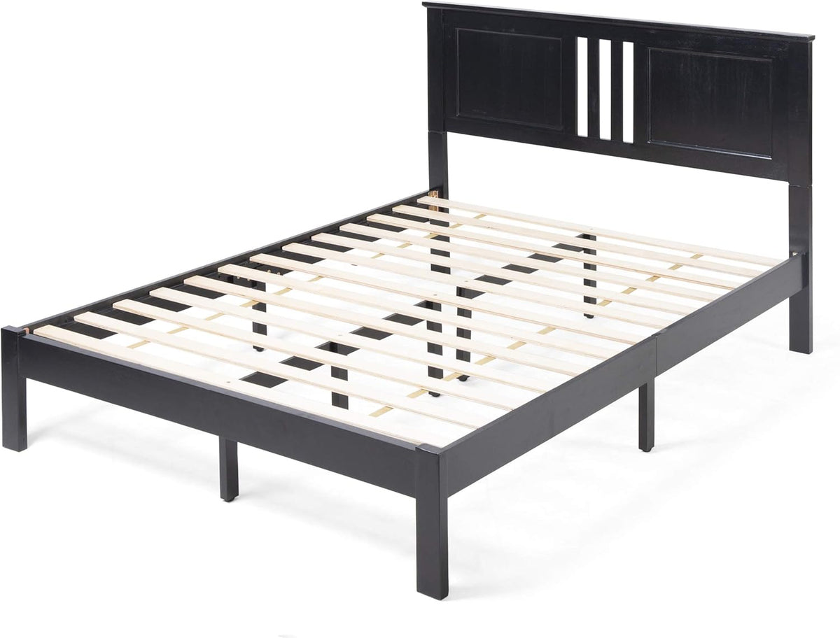 Gray Acacia Wood Queen Bed Platform L35431