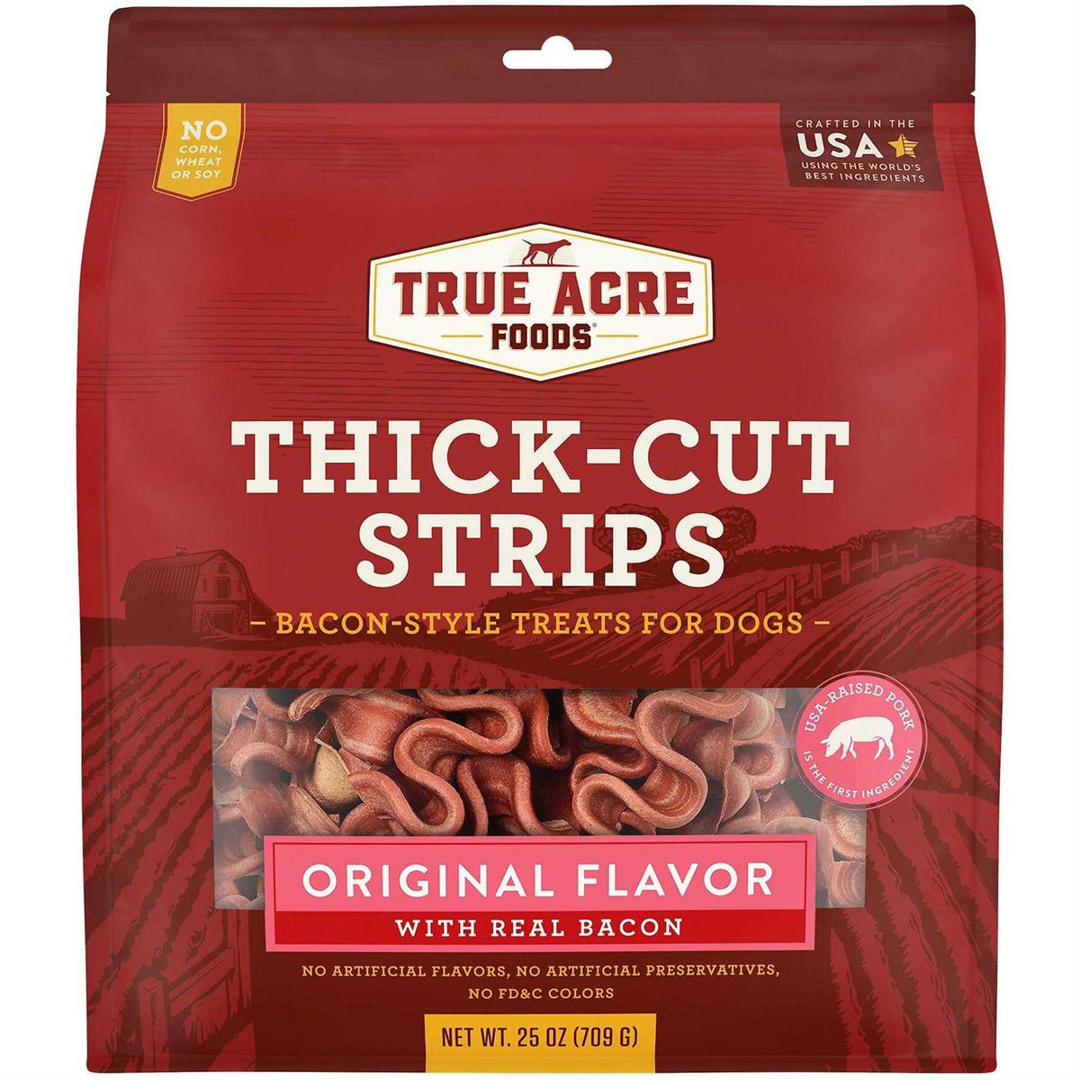Thick Cut Strips with Real Bacon Dog Treats U857