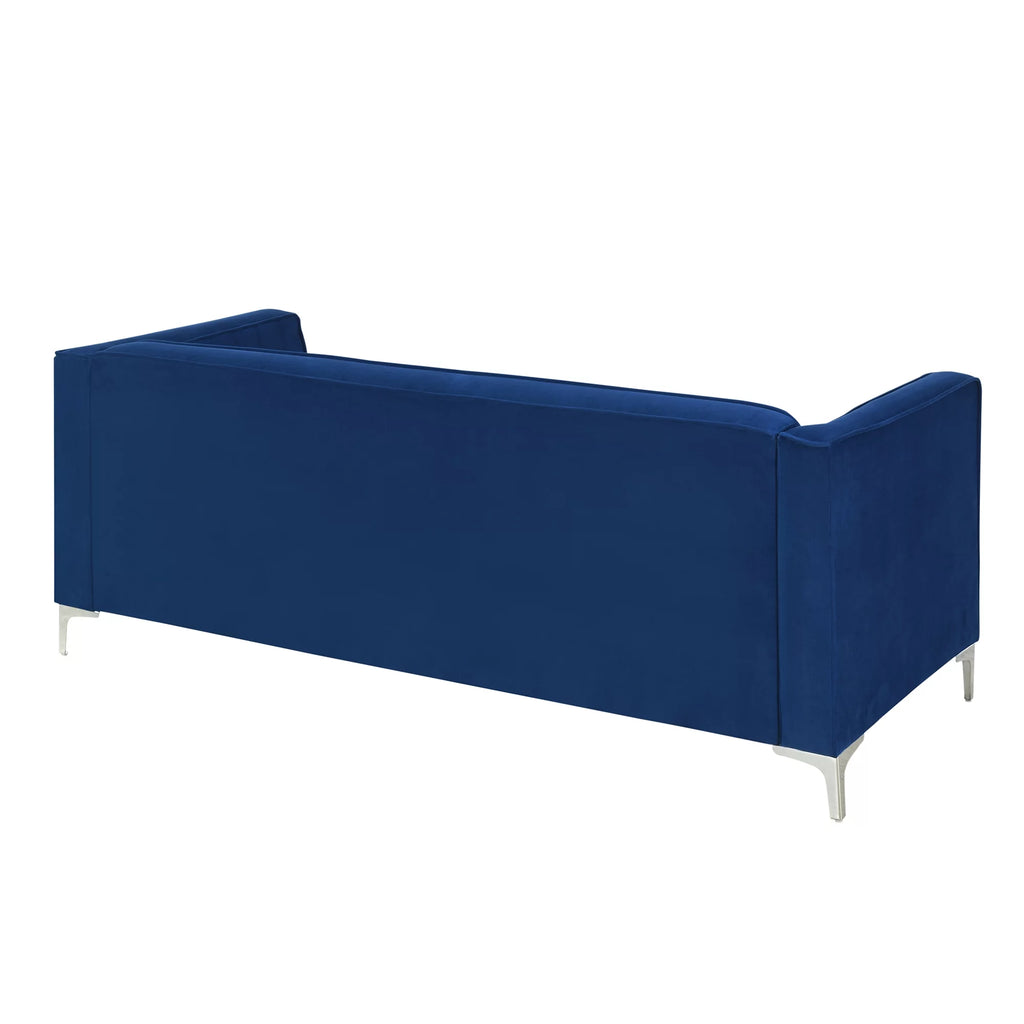 Blue Velvet Loveseat Sofa with Metal Legs X438642